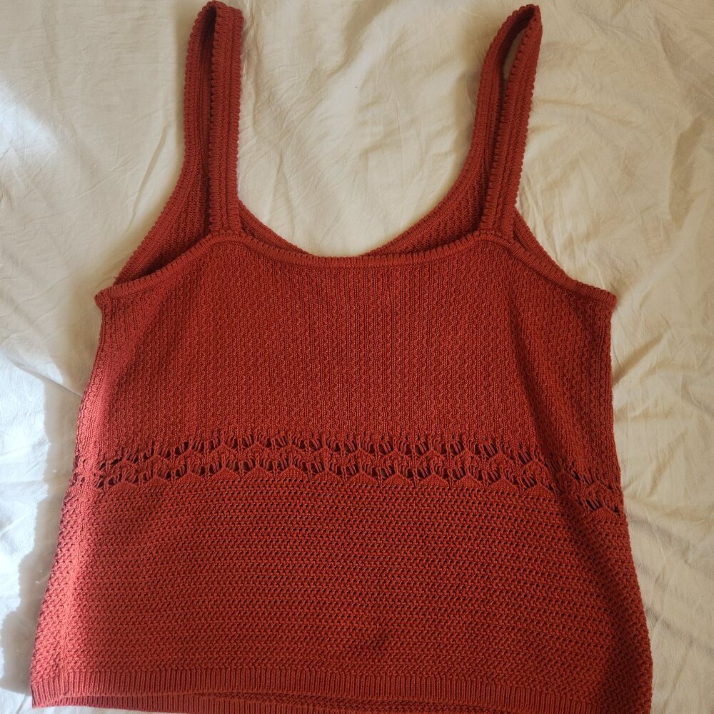Old Navy Rust Colored Sleeveless Crochet Knit Crop Top Size XL - Picture 2 of 7
